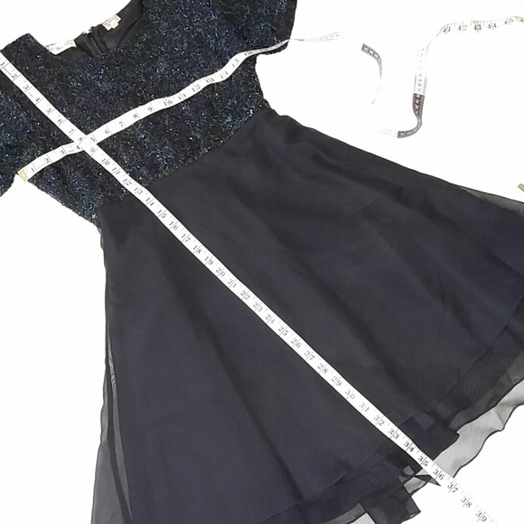 Vintage 80's Scala Beaded Formal Dress S - Picture 2 of 6